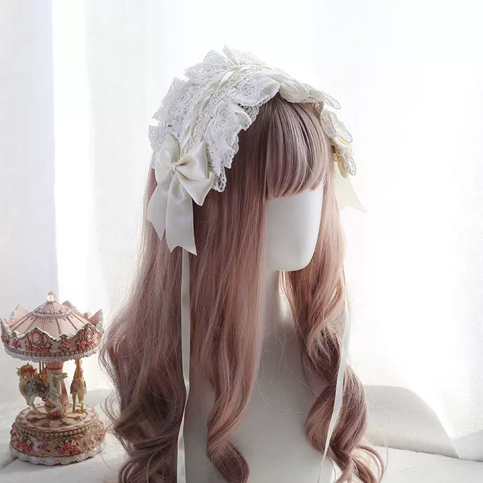 Lolita Lace Embroidery Bow Hairband Accessories