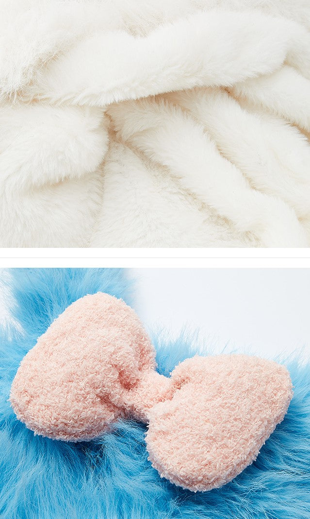 Cute Fur Plush Kitty Cat Cinnamon Dog Pompom Balls Winter Hats