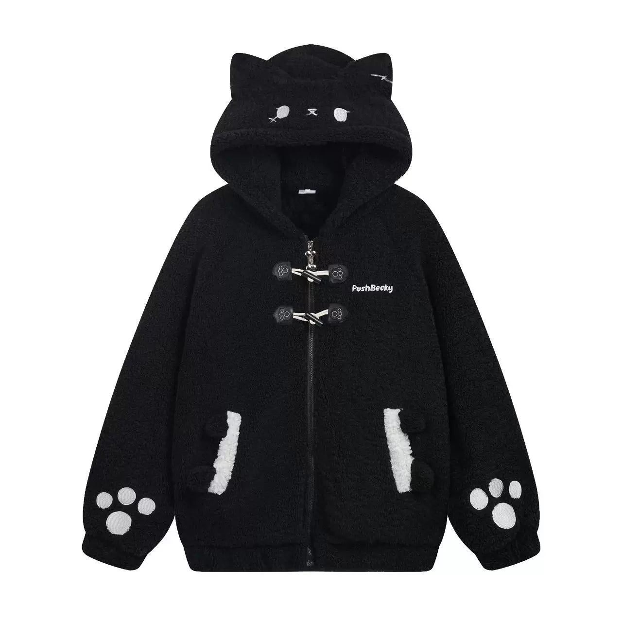 Crazy Girl Animal Series Black Cat Brown Bear White Rabbit Jacket