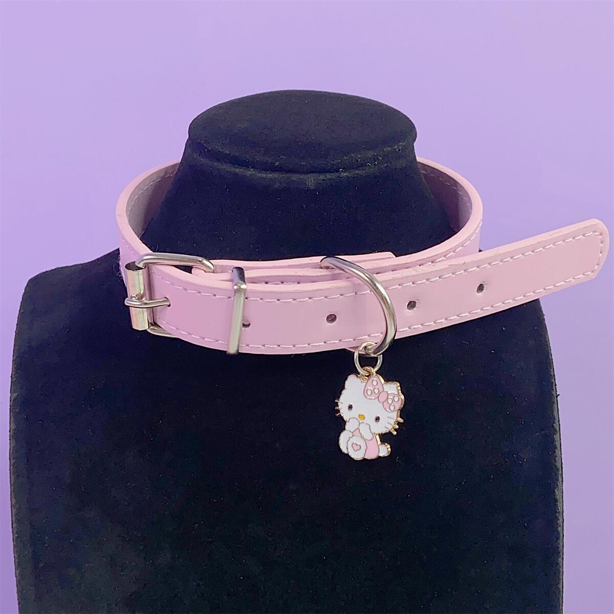 Harajuku Y2K Kitty Star Leather Collar Choker