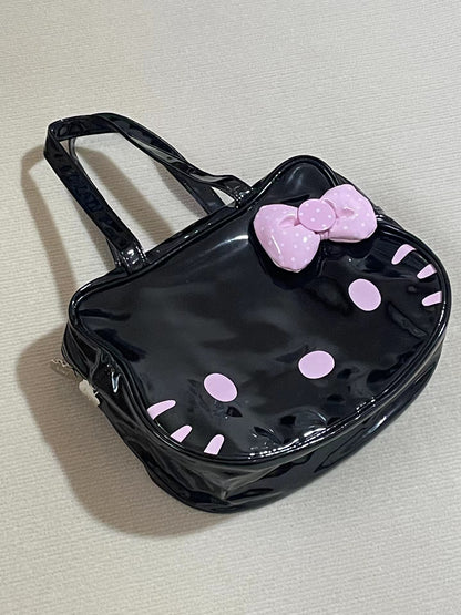 Dark Kitty Black Large Capacity Messenger Bag