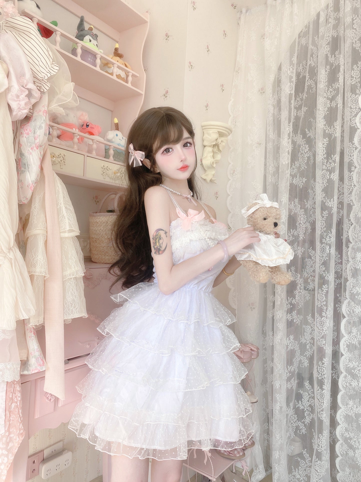 Candy Fairy Pure White Angel Princess Ruffled Layered Dress