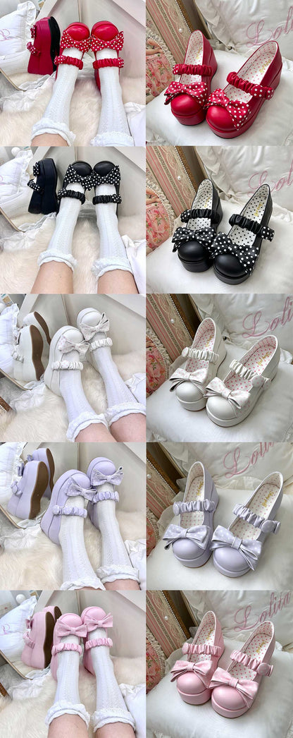 Puffy Sheep EGL Polka Dot Bow Platform High Heels Shoes