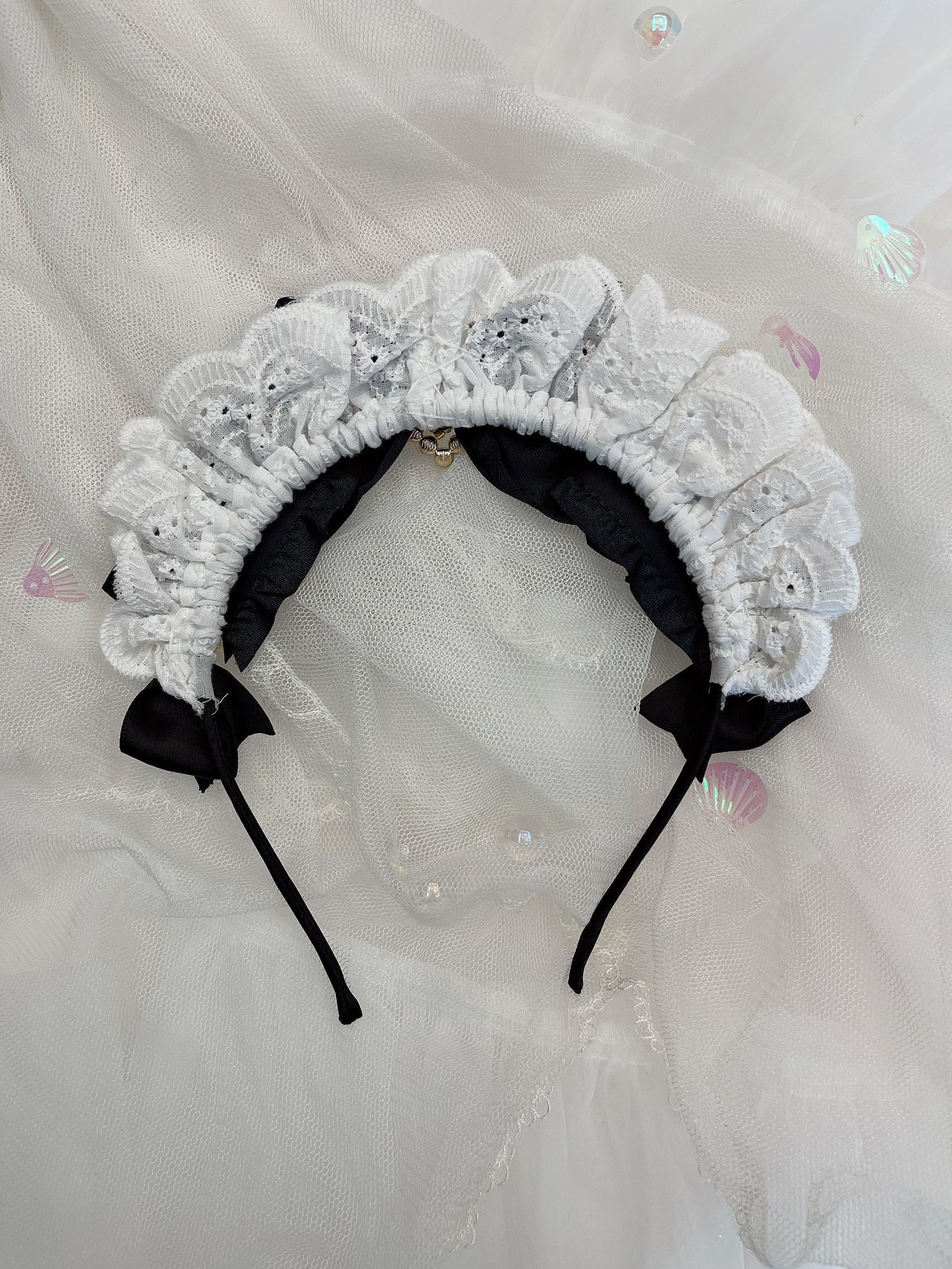 Sweetheart Princess French Maid Lace Black Pink Red Headband Hairband Hair Accessories