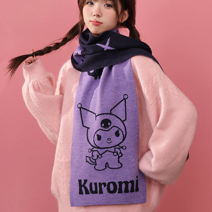 Melody Cinnamon Dog Purple Devil Pocha Dog Kitty Cat Winter Two Toned Scarf Scarves