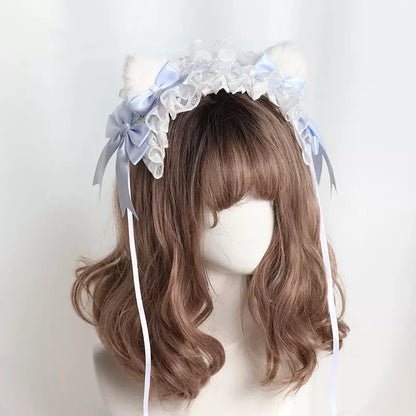 Lolita Lace Cat Ears Bow Hairband Hair Accessories