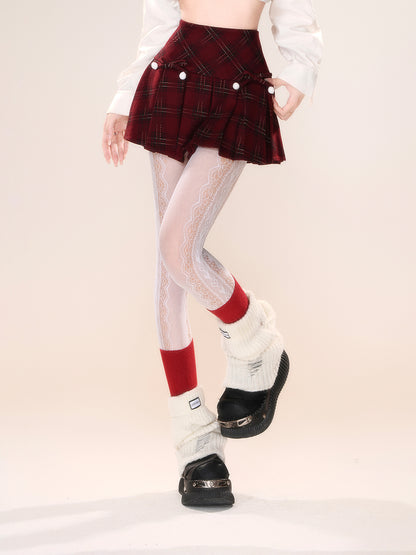 Young Eyes Annual Plaid Red Brown Blue Black Mini Skirt