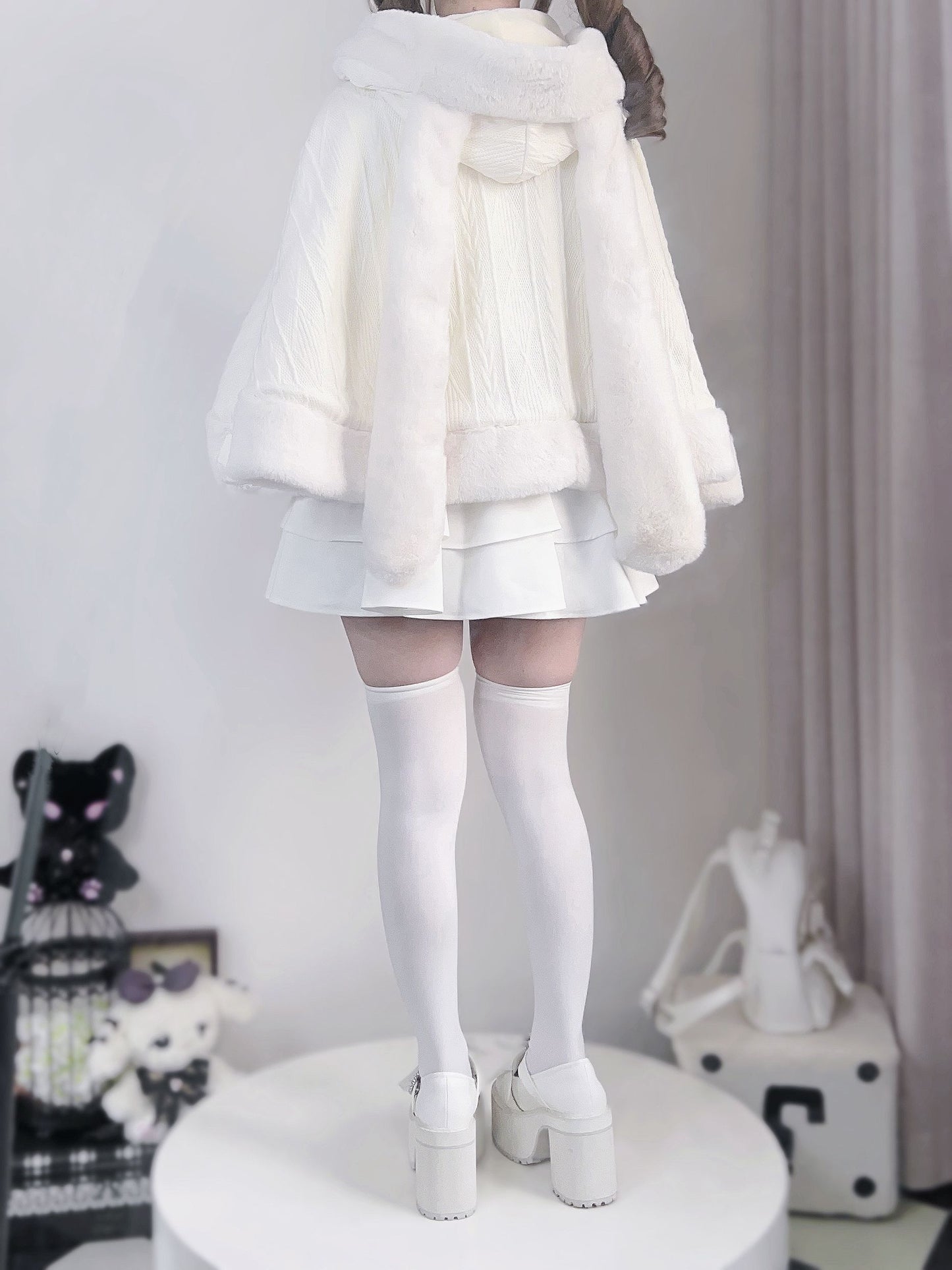 Virtual Paradise Jirai Kei Rabbit Ears White Black Jacket