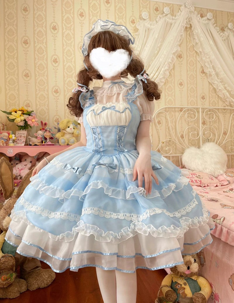 Pillow Fairy Tale Lolita Tsubaki Sakura Pink Blue Black Lolita Dress