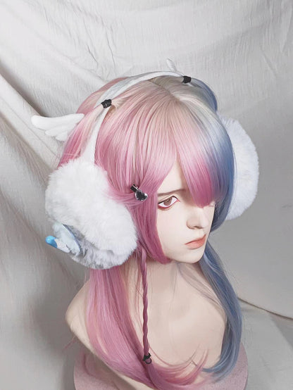 White Fluffy Wings Pill Medicine Warm Winter Earmuffs