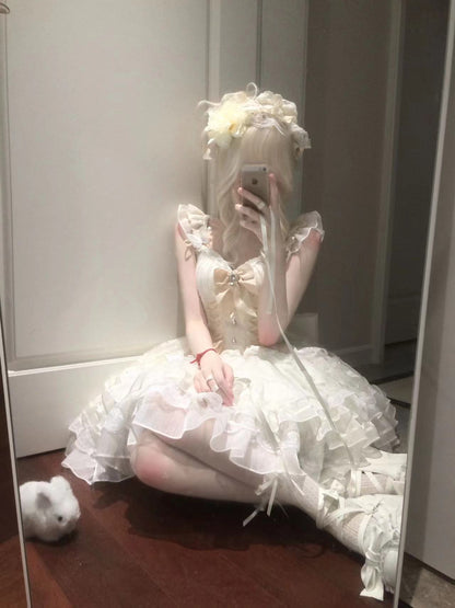 Flying Diary Tribute to First Love Cream Lolita Dress