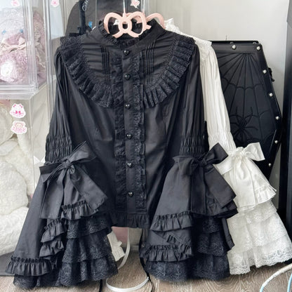 Twilight Lolita Plus Size Doll Collar Long Bell Sleeve Blouse Shirt