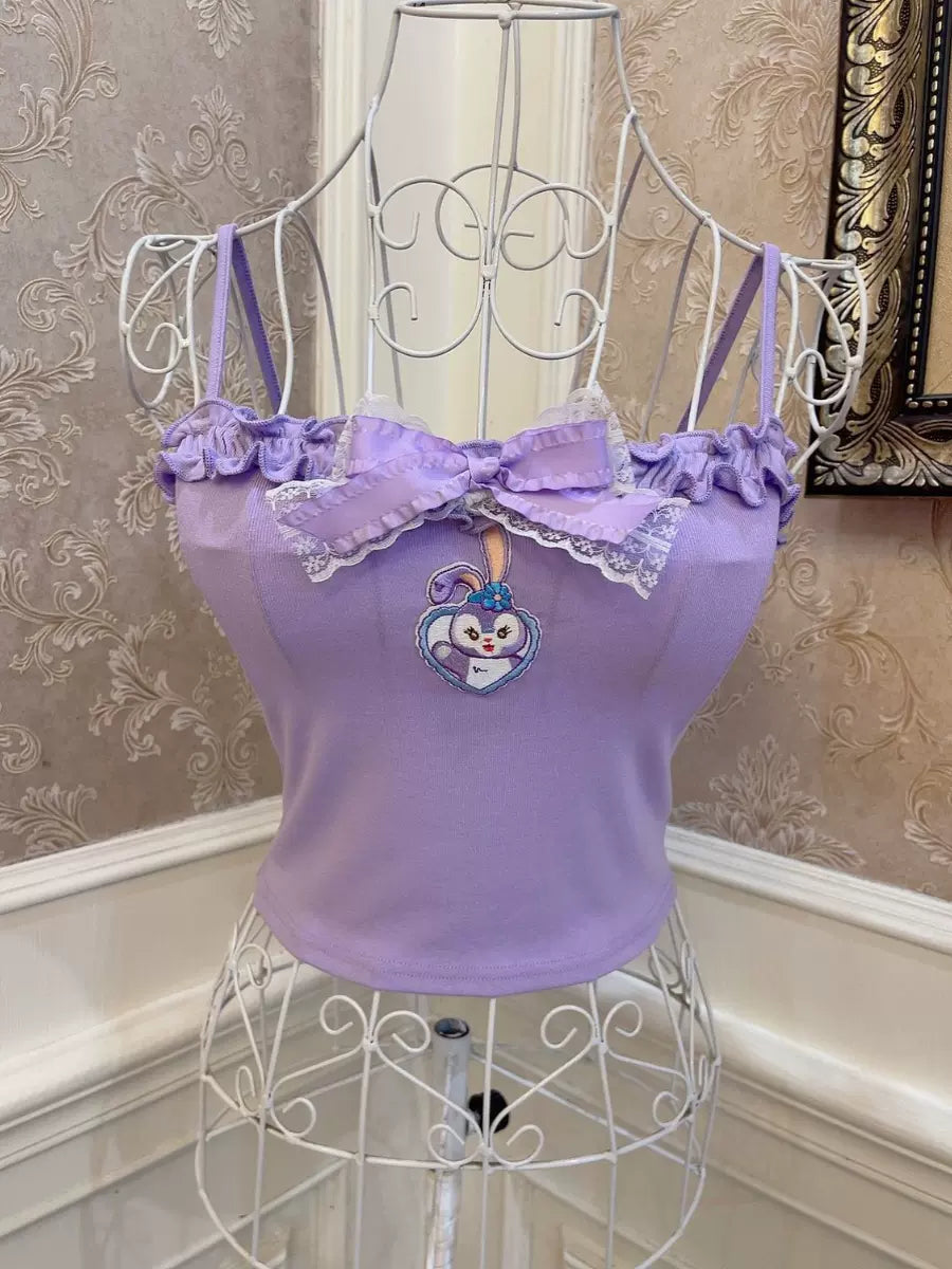 Sweetheart Princess Puprle Stella Rabbit Camisole Top