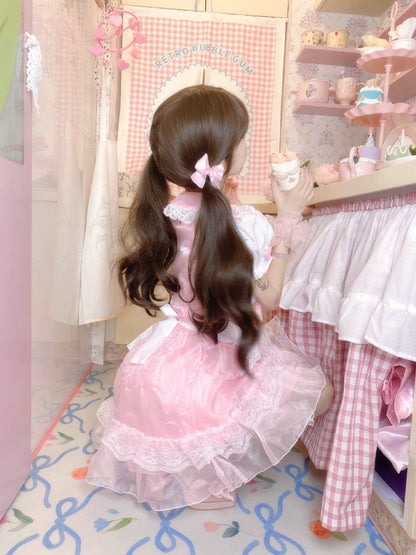 Candy Fairy Sweet Cute Pink Maid Cosplay Outfit Dress