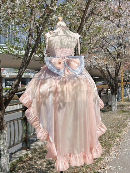 Flying Diary Blue Apricot Lolita Dress