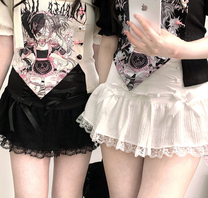 Kitten Bullet Jirai Kei Contract Bandage Black White Skirt