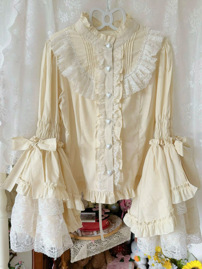 Twilight Lolita Plus Size Doll Collar Long Bell Sleeve Blouse Shirt