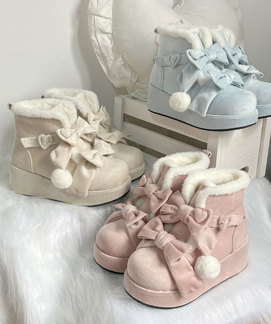 Senla Velvet Milk Cake Pink Cream Blue Black Brown Snow Boots