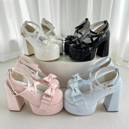 Eternal Sweet Lolita White Black Pink Blue High Heels Shoes