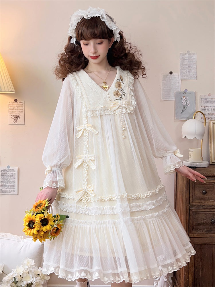 Unknown Star Sunflower Yellow Cream Lolita Spring Fall Dress