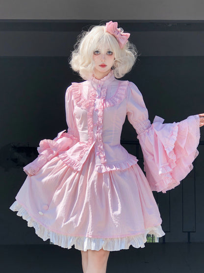 Twilight Lolita Plus Size Doll Collar Long Bell Sleeve Blouse Shirt