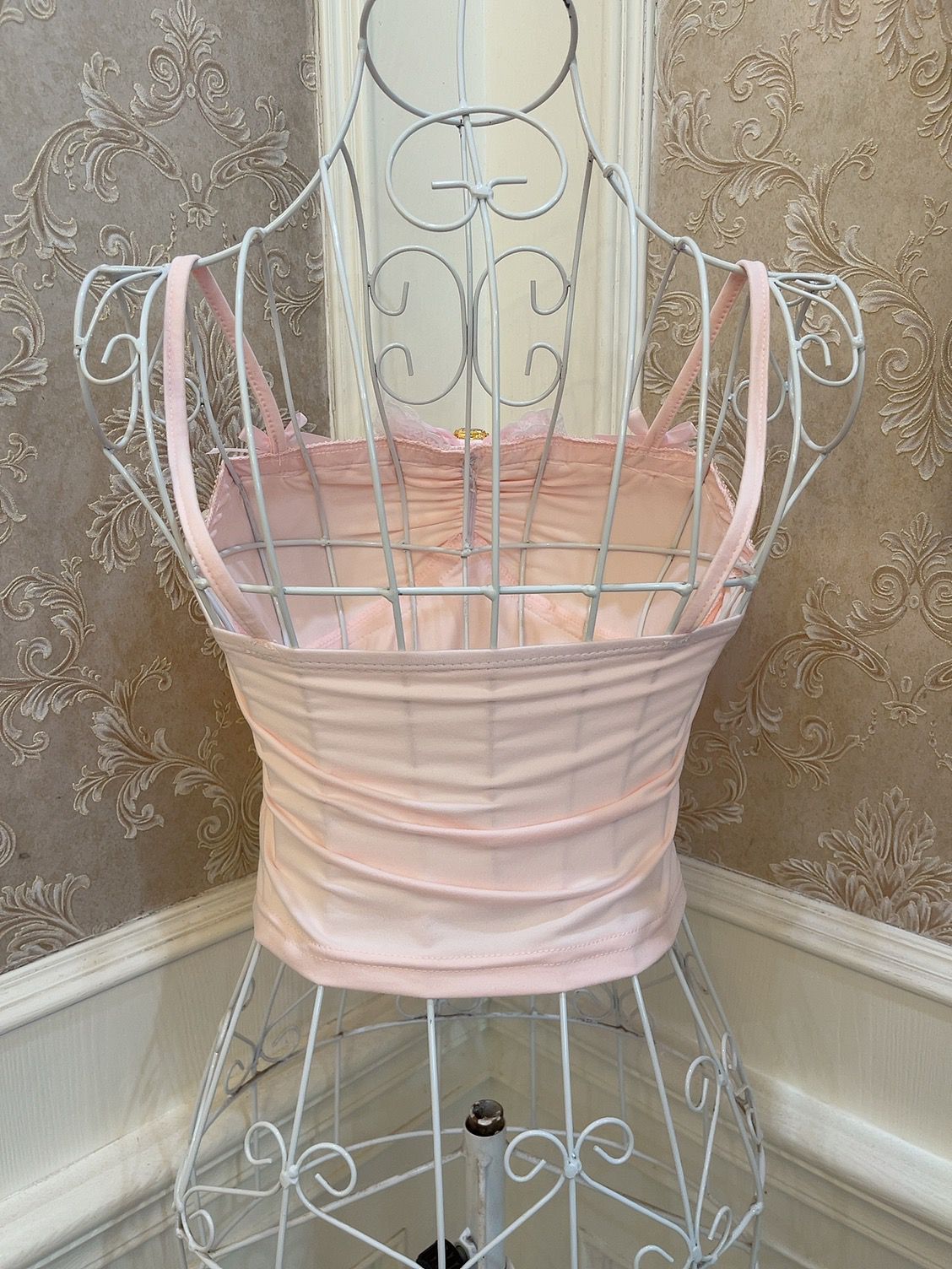 Sweetheart Princess Pearl Chain Pink Camisole Top