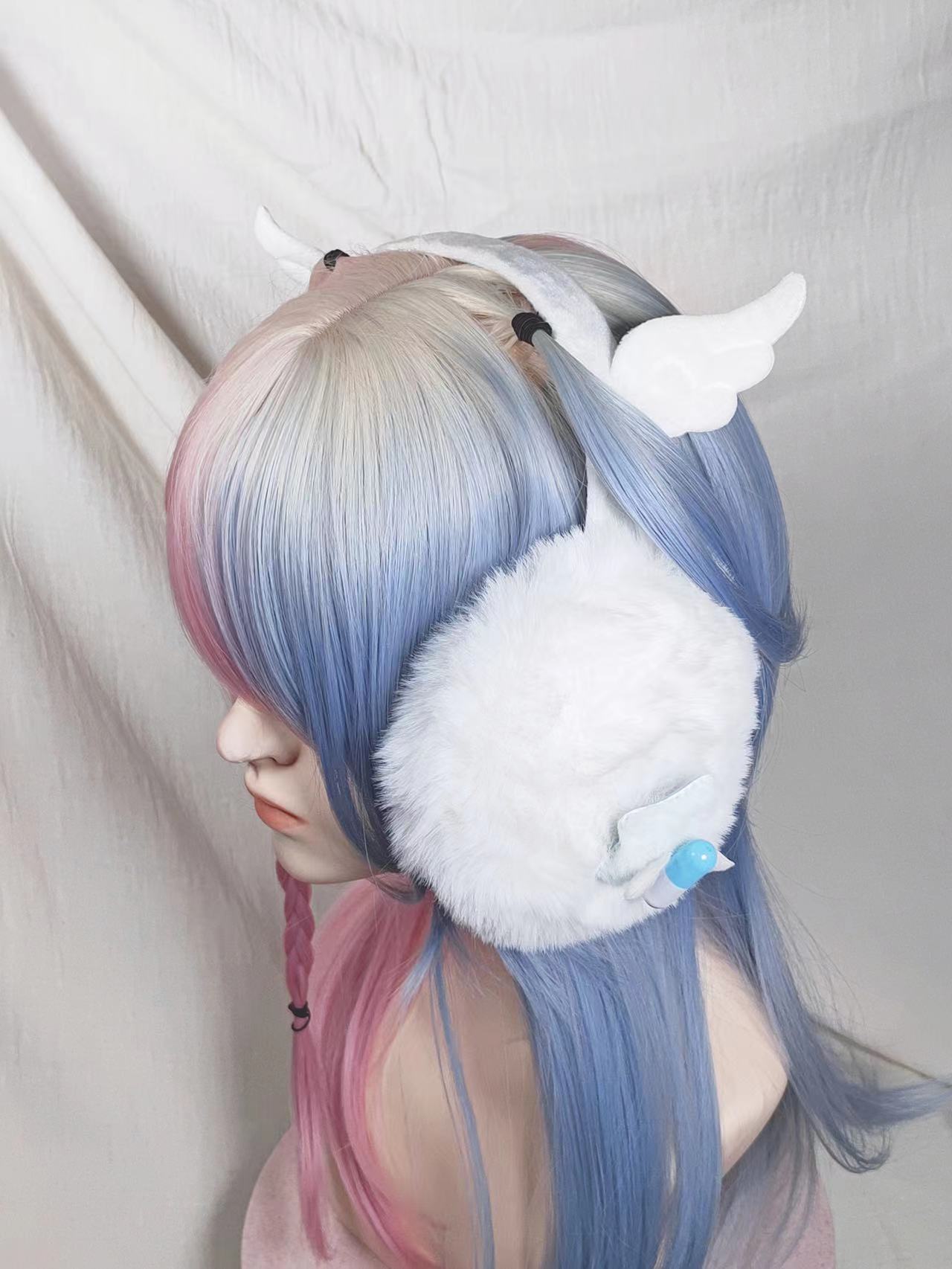 White Fluffy Wings Pill Medicine Warm Winter Earmuffs