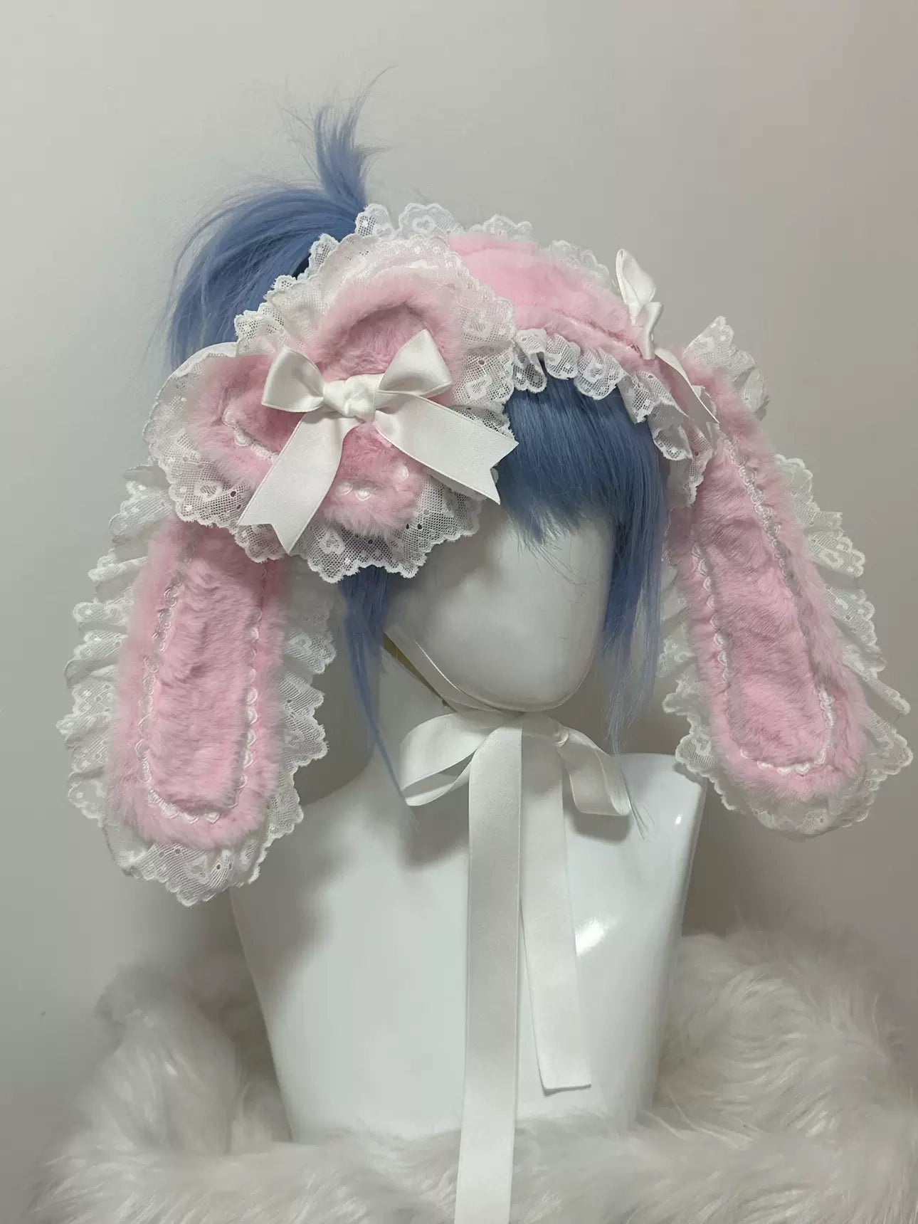 Handmade Original Lolita Heart Plush Rabbit Ears Hairband Hair Accessories