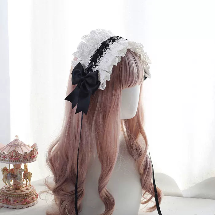 Lolita Lace Embroidery Bow Hairband Accessories