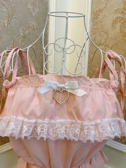 Sweetheart Princess Pink Blue Lace Cute Sweet Camisole Top