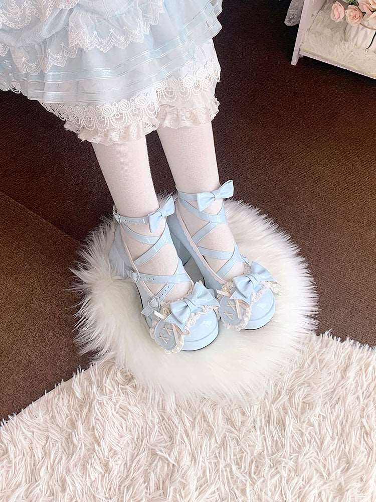 Beauty Bunny Lop Ear Rabbit Black White Pink Blue Red Height Heels Shoes