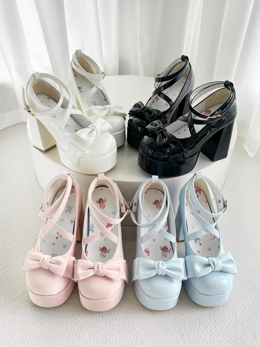 Eternal Sweet Lolita White Black Pink Blue High Heels Shoes