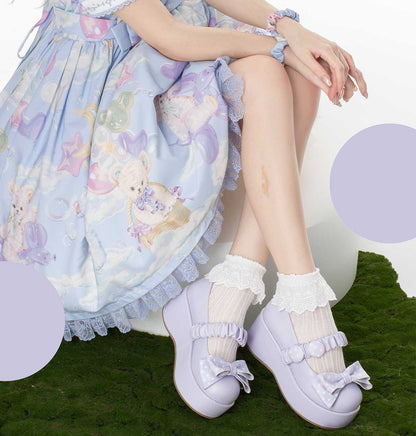 Puffy Sheep EGL Polka Dot Bow Platform Shoes