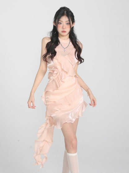 Lucia Lotus Champagne Pink Rose Short Dress