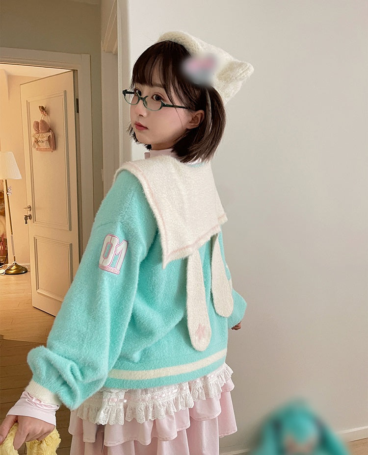 Confession Balloon Miku Sailor Collar Green Sweater