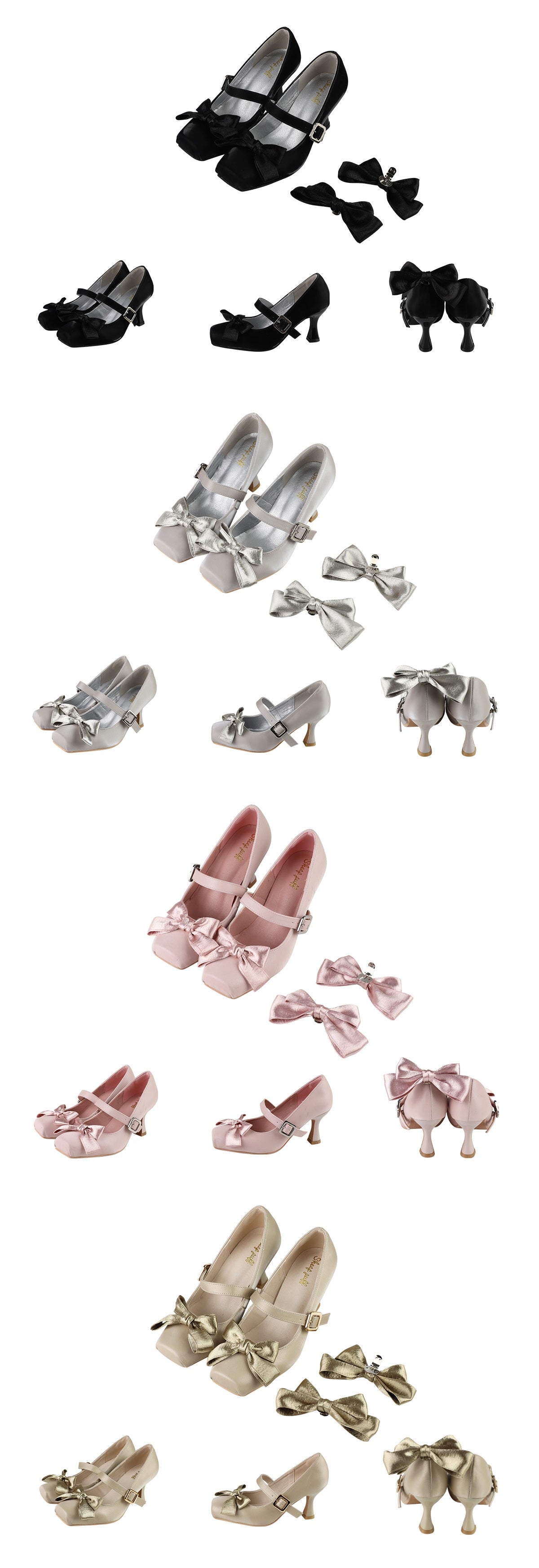 Puffy Sheep Moonlight Dance Pink Black Gold Silver High Heels Shoes