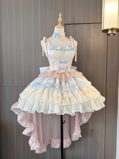 Flying Diary Blue Apricot Lolita Dress