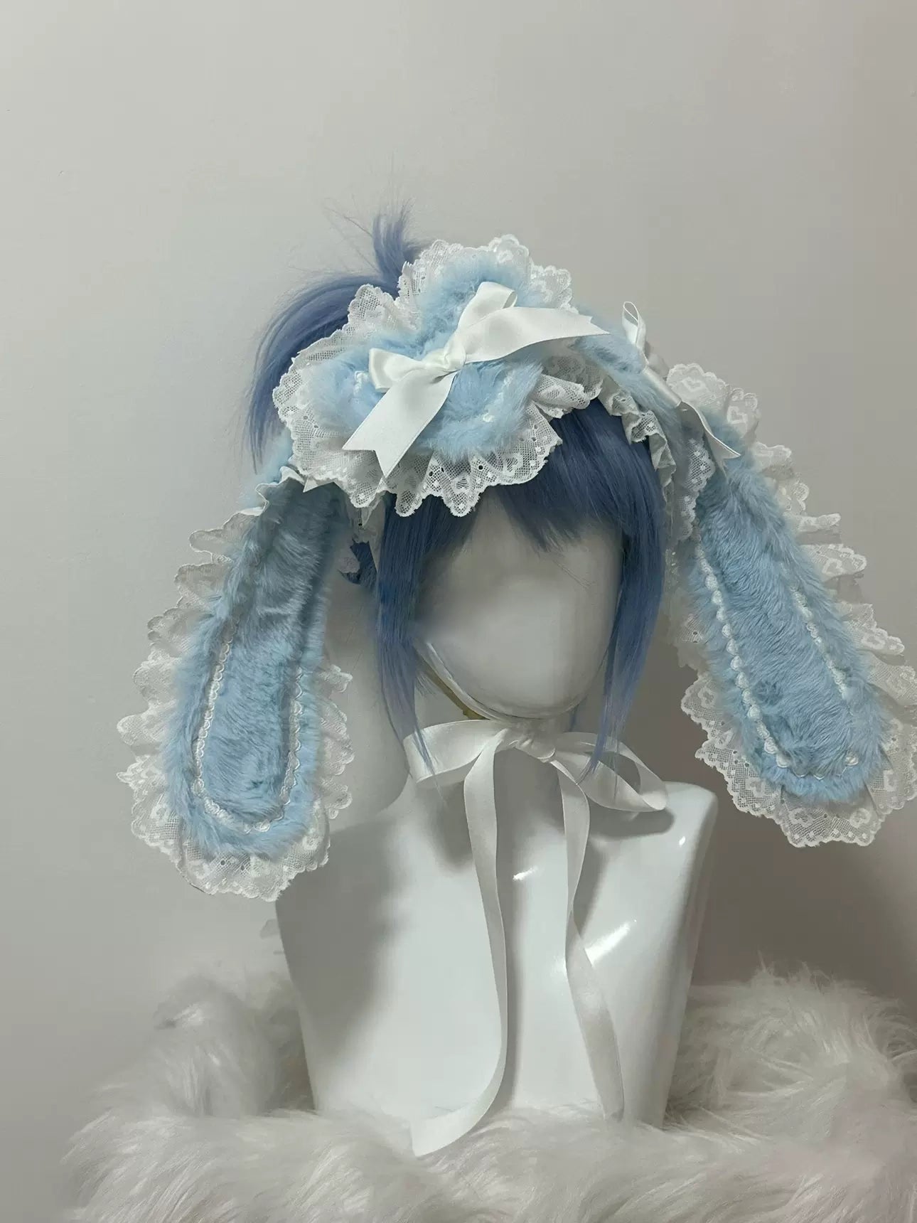 Handmade Original Lolita Heart Plush Rabbit Ears Hairband Hair Accessories