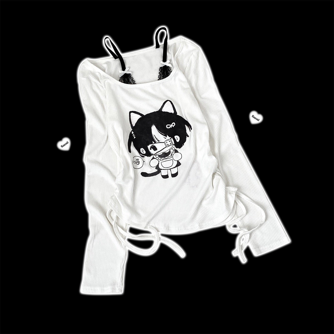 Kitten Bullet Chuunibyou Cat Girl White Shirt Top