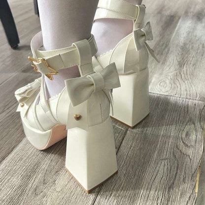 Beauty Bunny Star Wish Princess Blue Pink White Black High Heels Shoes