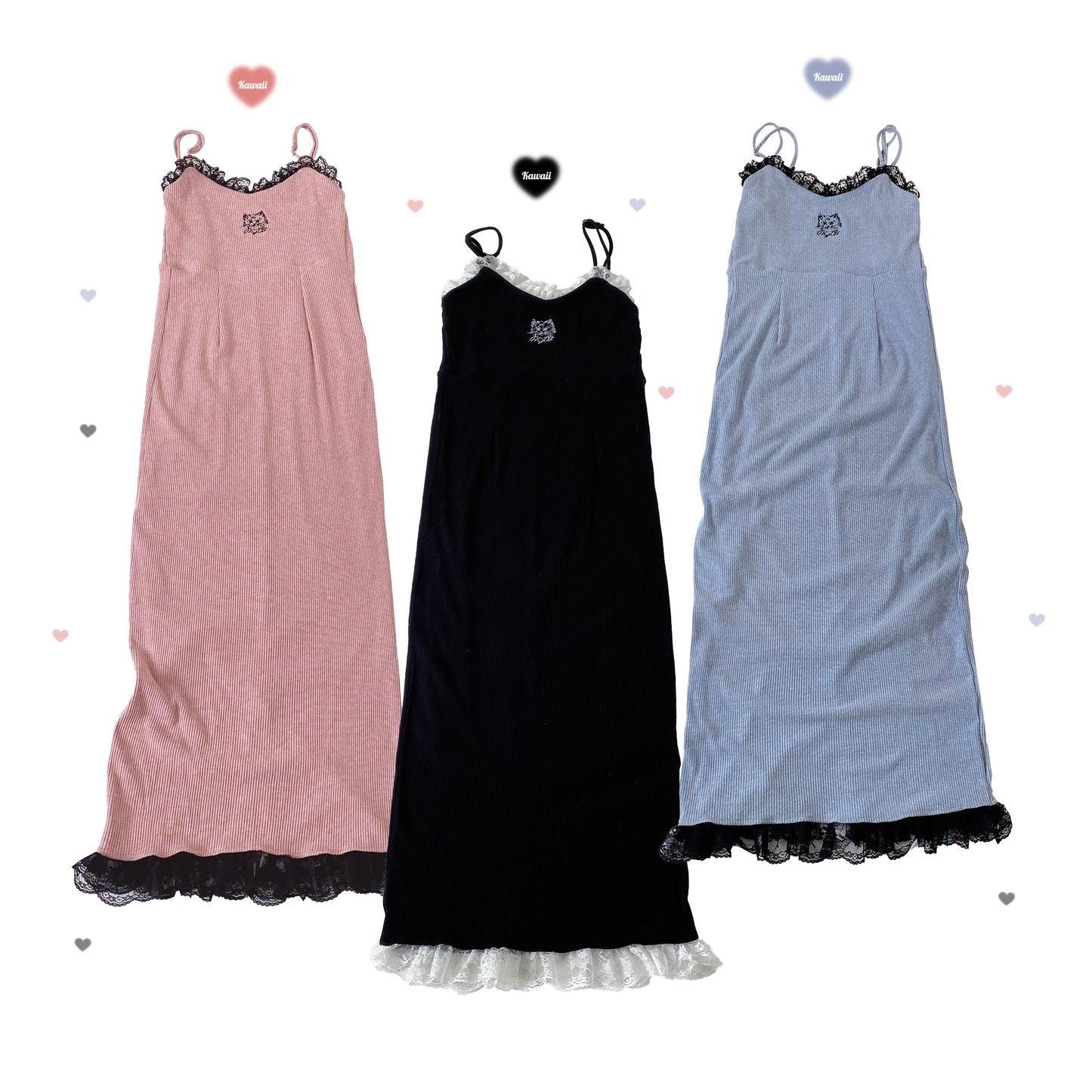 Kitten Bullet Sweet Dream Blue Black Pink Black Mini Dress & Long Dress