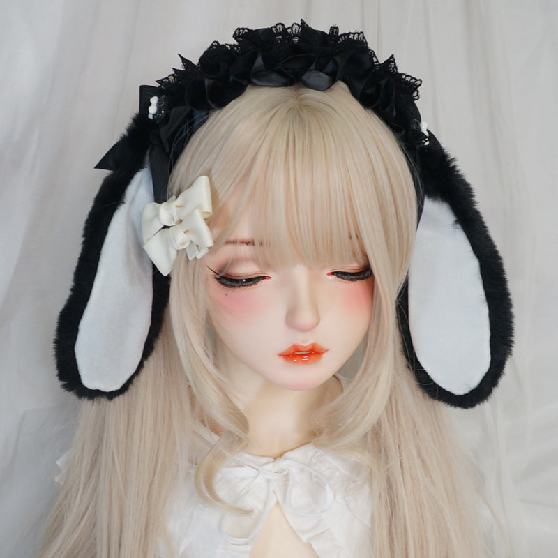 Candy Fairy Lolita Lop Rabbit Ears Cute Sweet Lace Handmade Hairband Hair Accessories