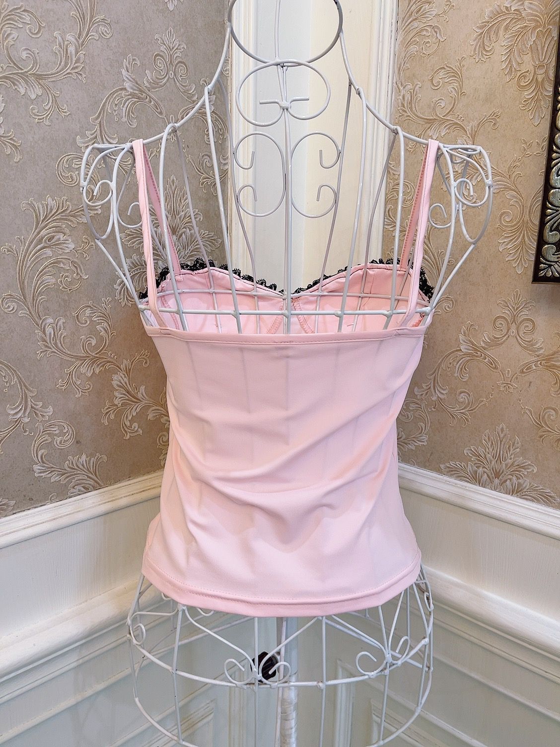 Sweetheart Princess Balletcore Pink Bow Slim Fit Camisole Top