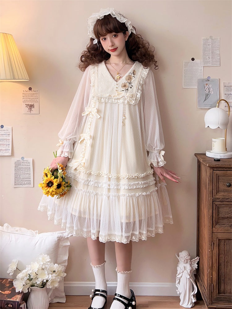 Unknown Star Sunflower Yellow Cream Lolita Spring Fall Dress