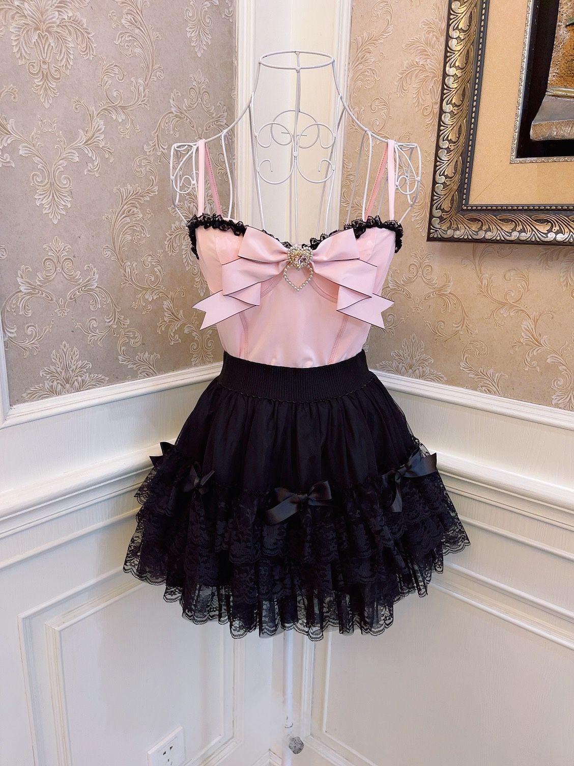 Sweetheart Princess Balletcore Pink Bow Slim Fit Camisole Top