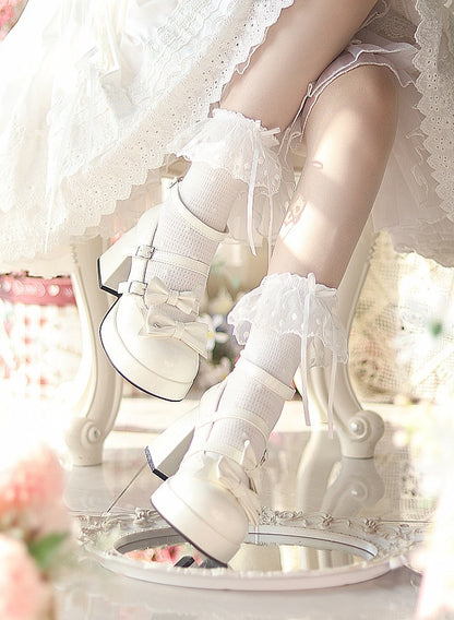 Moonlight Messenger Pink White Black White Blue High Heels Shoes