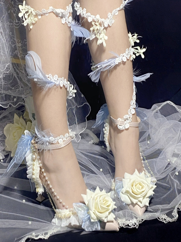 Dream Dwelling Rose Courtesy Elf Fairy Princess Fantasy Original Lolita High Heels Shoes