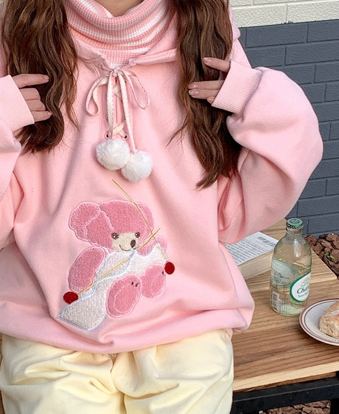 Little Bear Embroidery Hoodie Sweatshirt