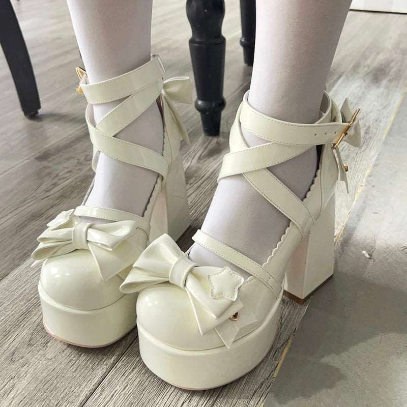 Beauty Bunny Star Wish Princess Blue Pink White Black High Heels Shoes