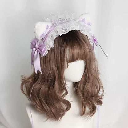 Lolita Lace Cat Ears Bow Hairband Hair Accessories